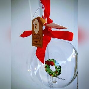 Mud Pie Glass Ball Christmas Wreath Ornament, NWT